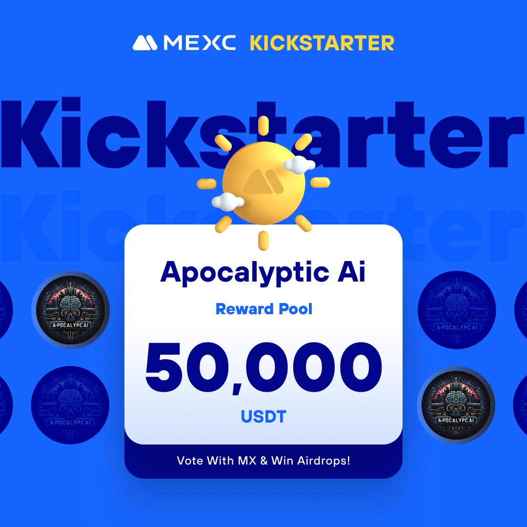 MEXC's tweet photo. .@ApocalypticAi1, a project that opens a new chapter, heralding a new technological revolution in the prediction of the future, is coming to #MEXCKickstarter 🚀 

🗳Vote with $MX to share massive airdrops 
📈 $AOPAI/USDT Trading: 2024-04-19 09:00 (UTC)  

Details: https://t.co/GFTfkOKJqx