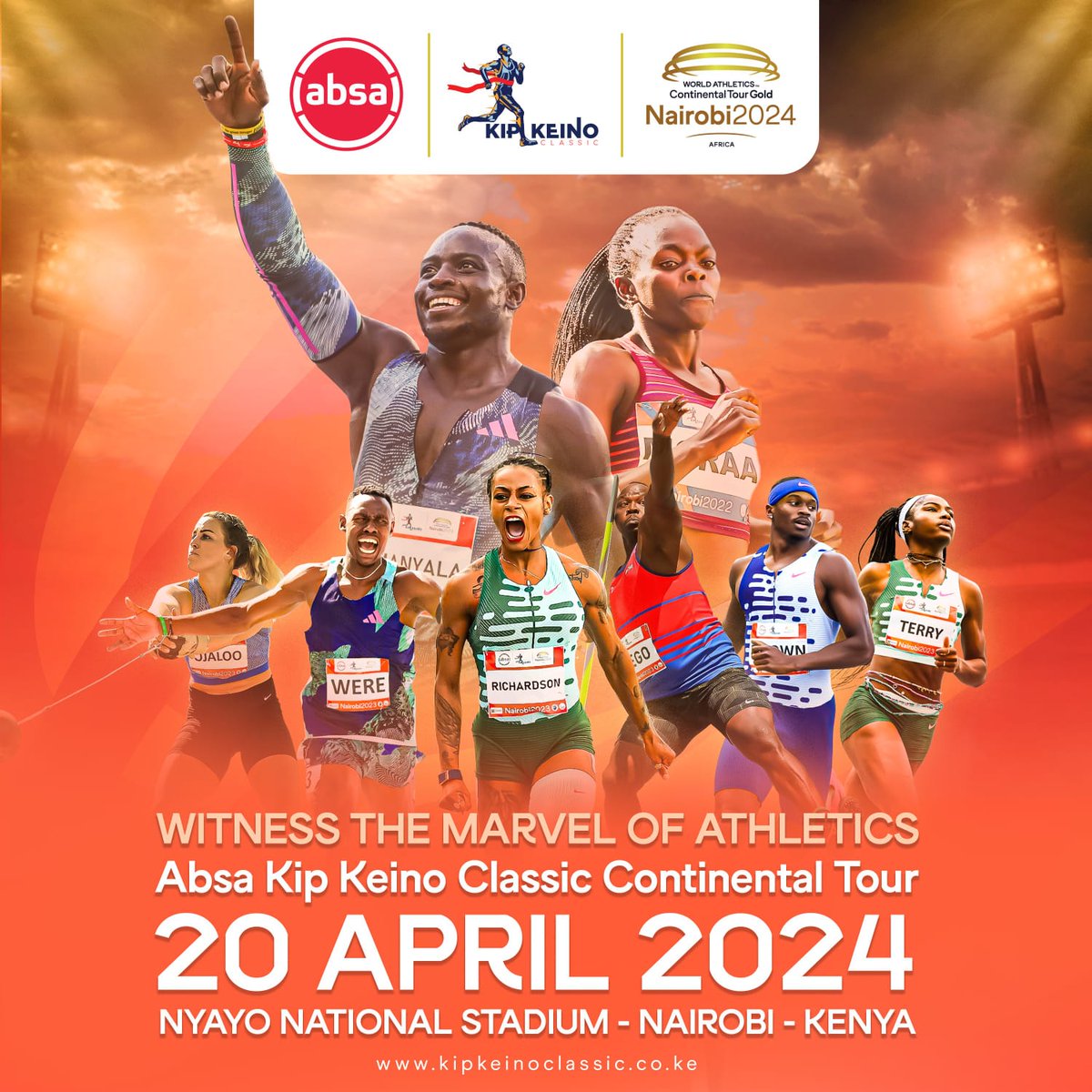 Th coming Saturday April 20th, all roads lead to #NyayoNationalStadium for the Biggest event of the season the #KipKeinoClassic bringing together Africa's Biggest Stars led by our very own @Ferdiomanyala and World 800m Women's Gold Medallist, Mary Moraa as well as the likes of…