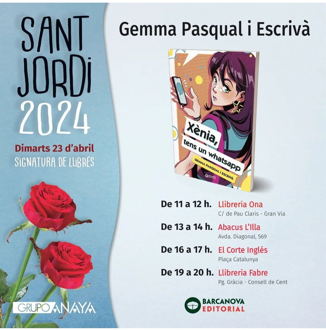 🔊🔴Quines ganes de #SantJordi2024!! 'Xènia, tens un whatsapp' fa 10 anys‼️I ho celebrem amb una edició especial!!!! Ens veiem! #LIJ @EDBARCANOVA @BarcanovaLit