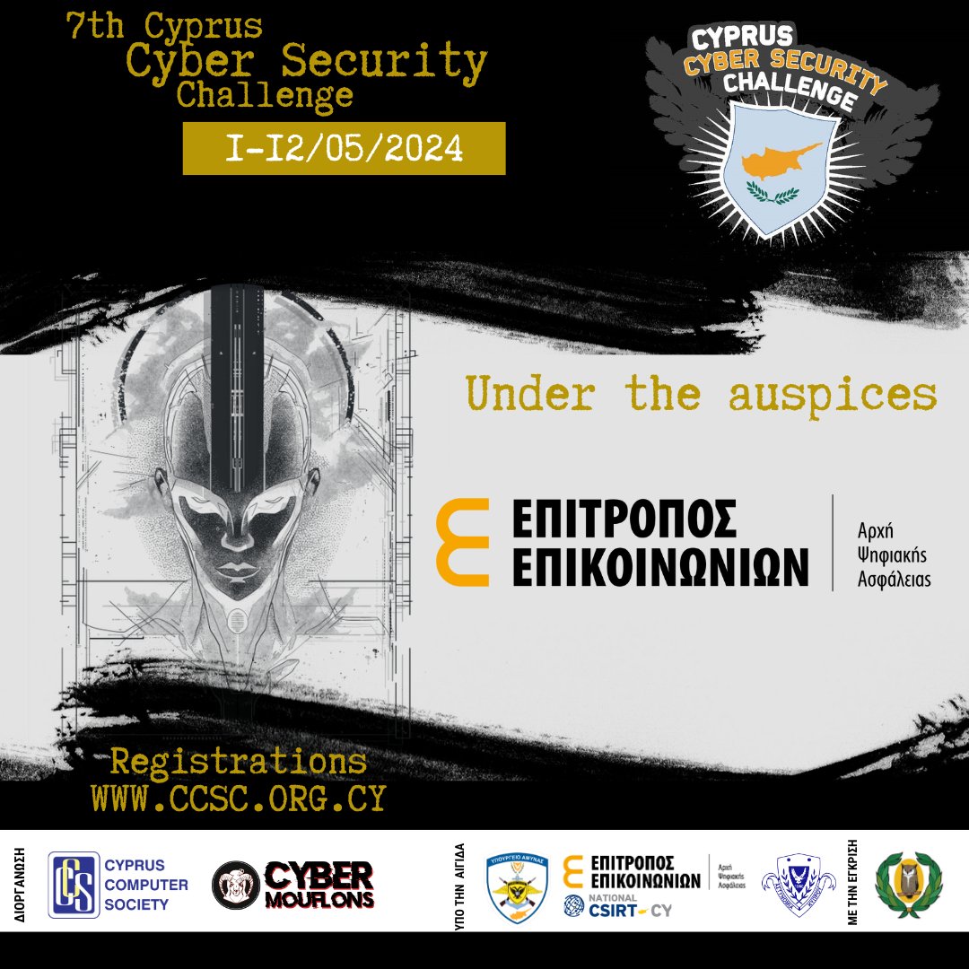 CCSC_Cyprus's tweet photo. We're honored to have @CoCcyOffice onboard as both a sponsor and for placing the Cyprus Cyber Security Challenge 2024 under it's auspices!
Together, we're building a stronger cybersecurity community. 🌟#CyberCommunity #Cybersecurity #CCSC #ECSC #CyprusHackers https://t.co/JeYocCXetu
