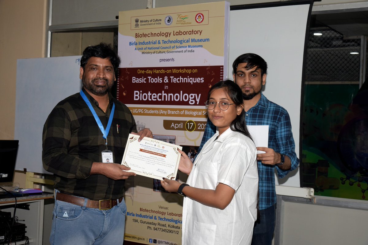 Day-2 of #HandsOnWorkshop on 'Basic Tools and Techniques in #Biotechnology' by Biotechnology Laboratory, @BITMKolkata, a Unit of @ncsmgoi, @MinOfCultureGoI -  for students of Biological Sciences, on April 17, 2024. #AzadiKaAmritMahotsav #BetiBachaoBetiPadhao