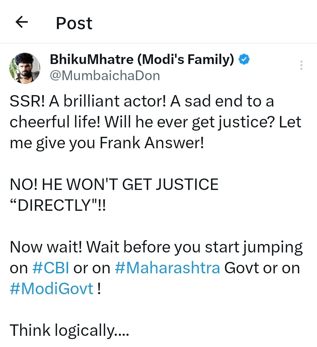 wesaidwhatnow's tweet photo. So many ppl from @BJP4India IT cell maintain SSR wont get justice. But this goes against the promises made by BJP leaders like @MeNarayanRane and @Dev_Fadnavis to ensure #JusticeForSushantSinghRajput 

Can we trust BJP after years of inaction n apathy
Hard 2Ignore Facts InSSRCase https://t.co/81x1Tw9gUz