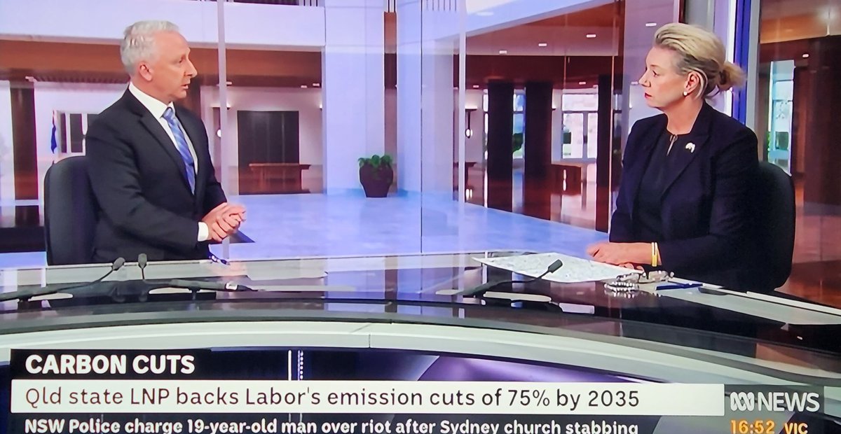 Greg gives Bridget a nice little backrub on #AfternoonBriefing

She's back to bullshitting about the LNP meeting and beating climate targets when it Govt. Greg nods and plays with his fingers. Surprised if they don't have a cigarette in the green room afterwards