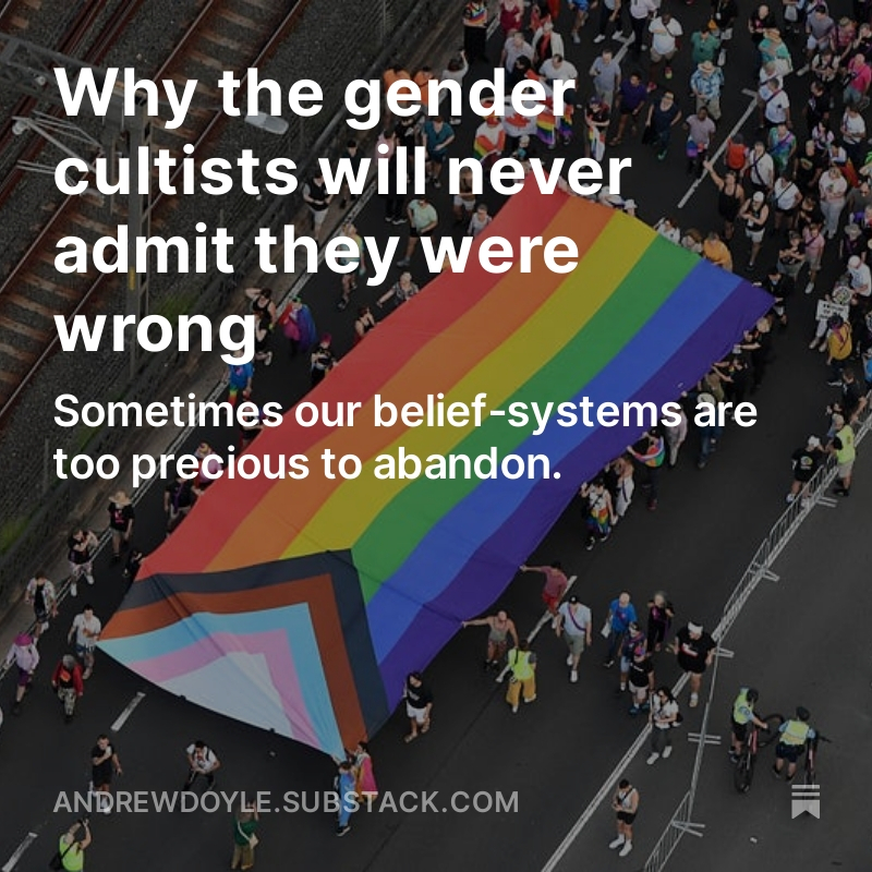 “Why the gender cultists will never admit they were wrong” My latest post is now up. Link in bio. ⬆️ Please share, subscribe, and join the conversation in the comments...