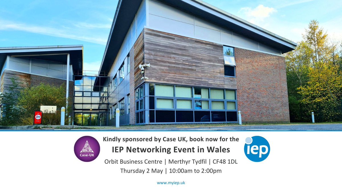 👉🏼 Join the #IEP and our partners two weeks today for our next networking event, which is being held in Merthyr Tydfil, Wales on 2nd May and has been kindly sponsored by Case UK. Find out more and book your ticket here 👇🏼👇🏼👇🏼 tickettailor.com/events/institu… @IEPInfo #Employability