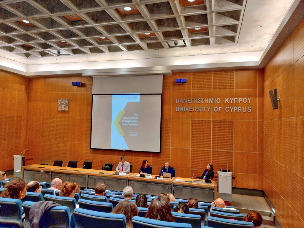 esil_sedi's tweet photo. ๐ข It's time for the welcome words from our amazing local organisers at @Law_UCY, Aristoteles Constantinides and @IoHadjiyianni, together with our ESIL President @gleiderignacio and @Synodin1Tatiana from @UCYOfficial ๐๐ป๐จ๐พ
Let's start! ๐๐ป
#ESILRF2024 https://t.co/0PwPFLFyh1