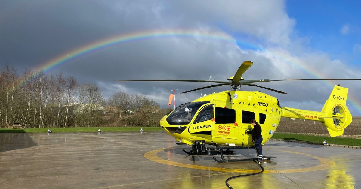 If you're out refuelling the helicopter, do it under a rainbow! 🌈

This colourful shot of TCM Loz and G-YORX was sent in by Pilot Phil at our Nostell airbase.

#PhotoOfTheWeek #ViewFromTheCrew #Yorkshire #AirAmbulance #AlwaysReadyAlwaysThere