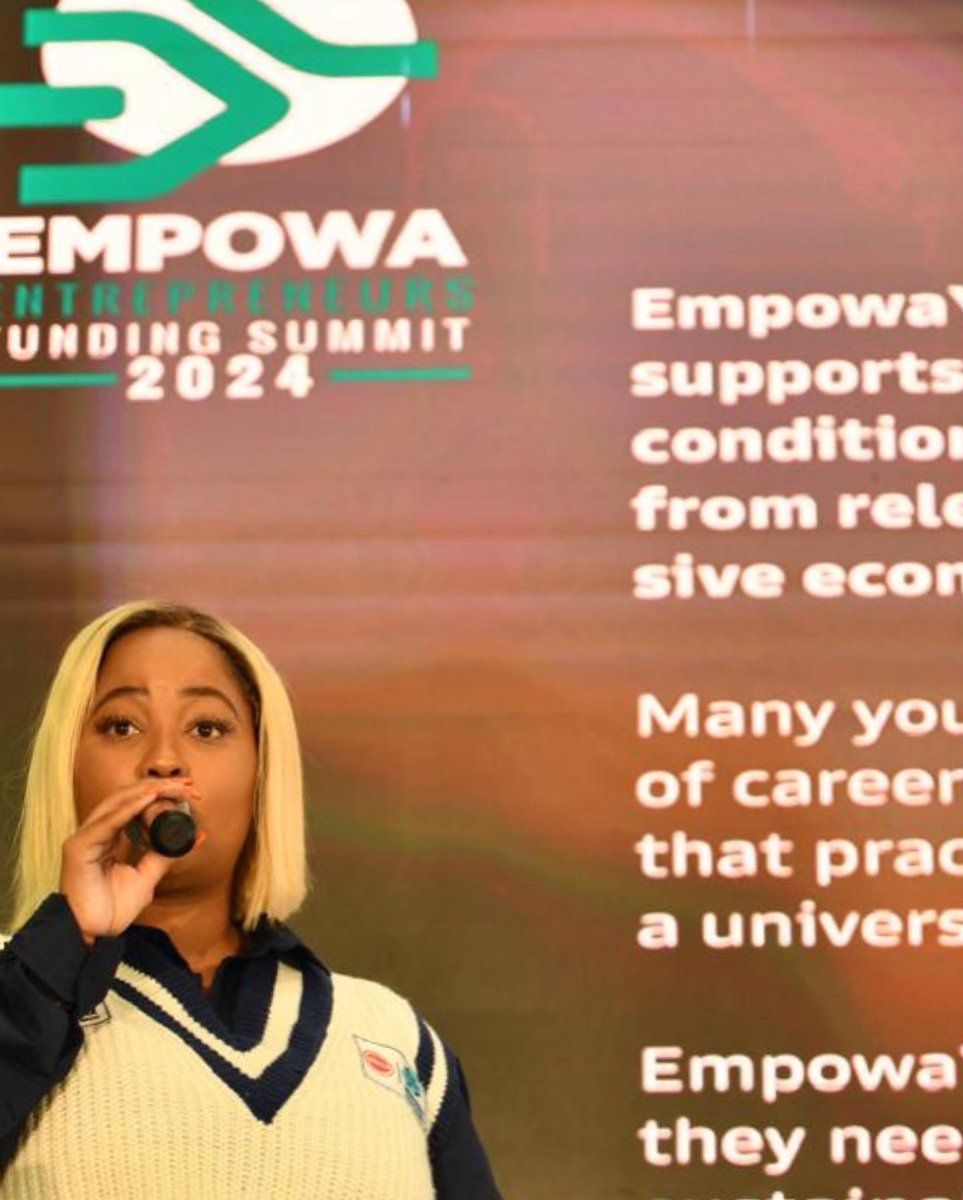 “We are all about empowering the human eco system!”

Acting General Manager and Head of EmpowaYouth – Dumisile Le Roux delivering the Welcome Address at the EmpowaEntrepreneur Funding Summit ​

#GetFunded #GetConnected​ #EmpowaEntrepreneursFundingSummit24