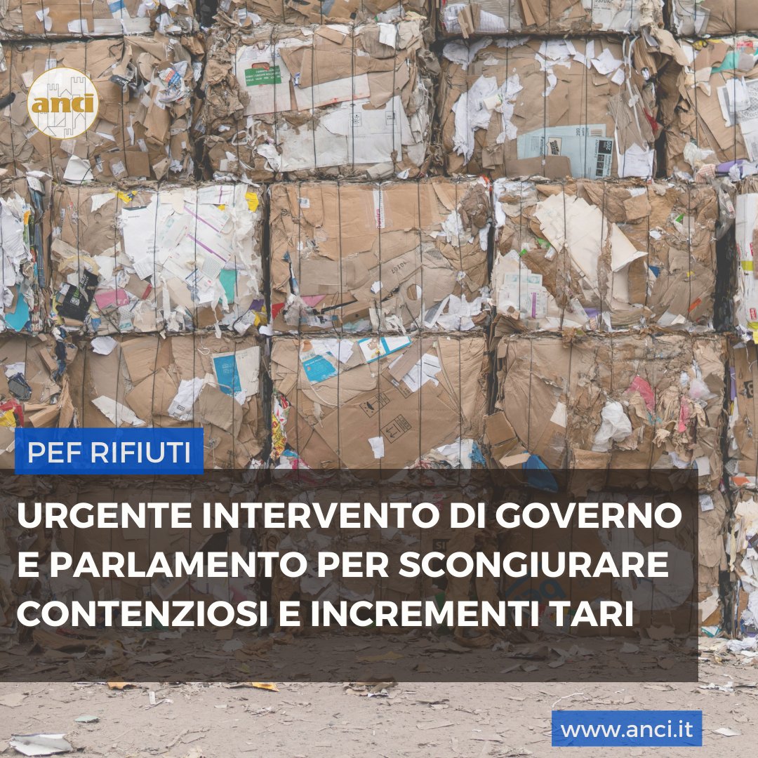 #PEFrifiuti 
Le note vicissitudini che stanno interessando tantissimi Comuni e i gestori del servizio rifiuti rendono urgente un intervento del Governo per tutelare i cittadini e impedire un rialzo delle tariffe dei rifiuti urbani.

Qui il comunicato &gt; anci.it/anci-urgente-i…