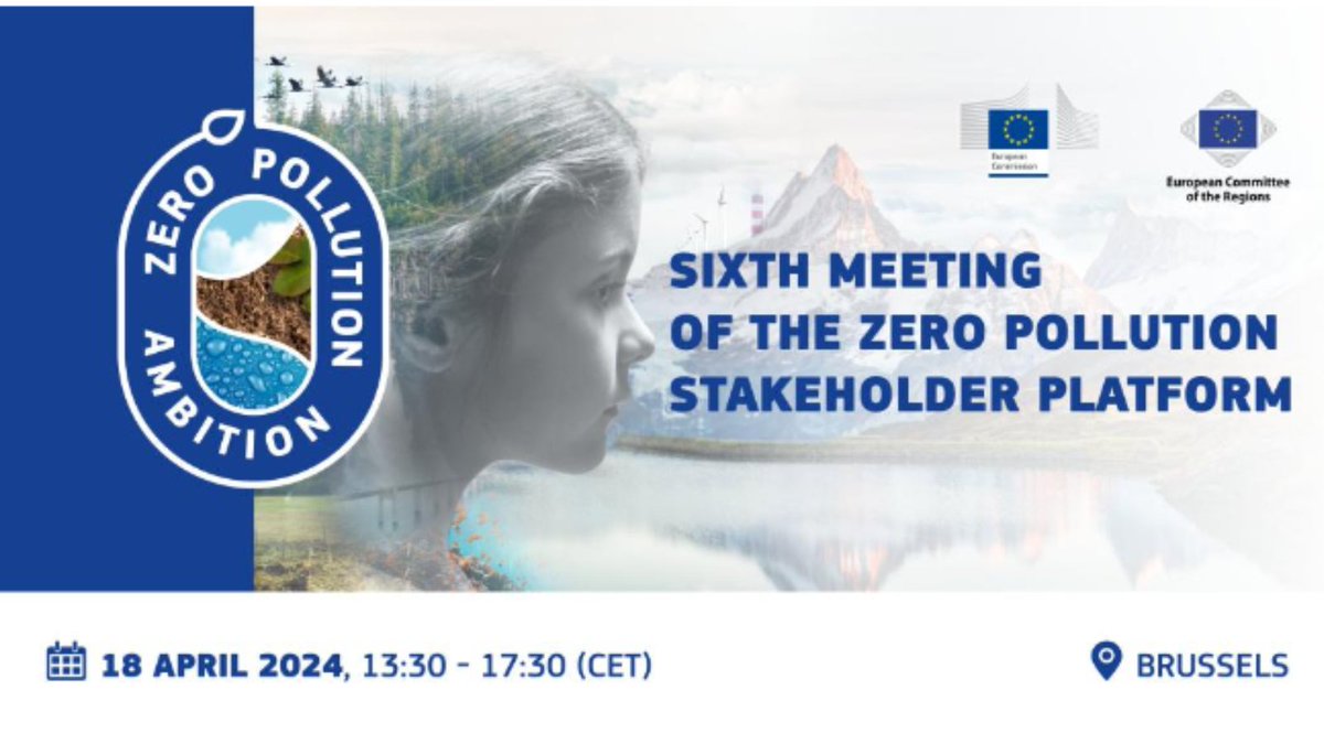 📺 Tune in for the #ZeroPollution Stakeholder Platform meeting and learn more about the progress of the Zero Pollution Agenda.

 🔴Watch LIVE at: europa.eu/!Dt3pGX 
⏲️ We start at 13:30! 

#EUGreenDeal