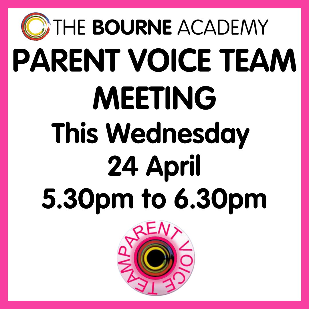 Join our PVT meeting this Wednesday 24 April 5.30pm - 6.30pm. Whether you join in with every half-term meeting, or you come on a more ad-hoc basis we would love to have some new parents on the team.