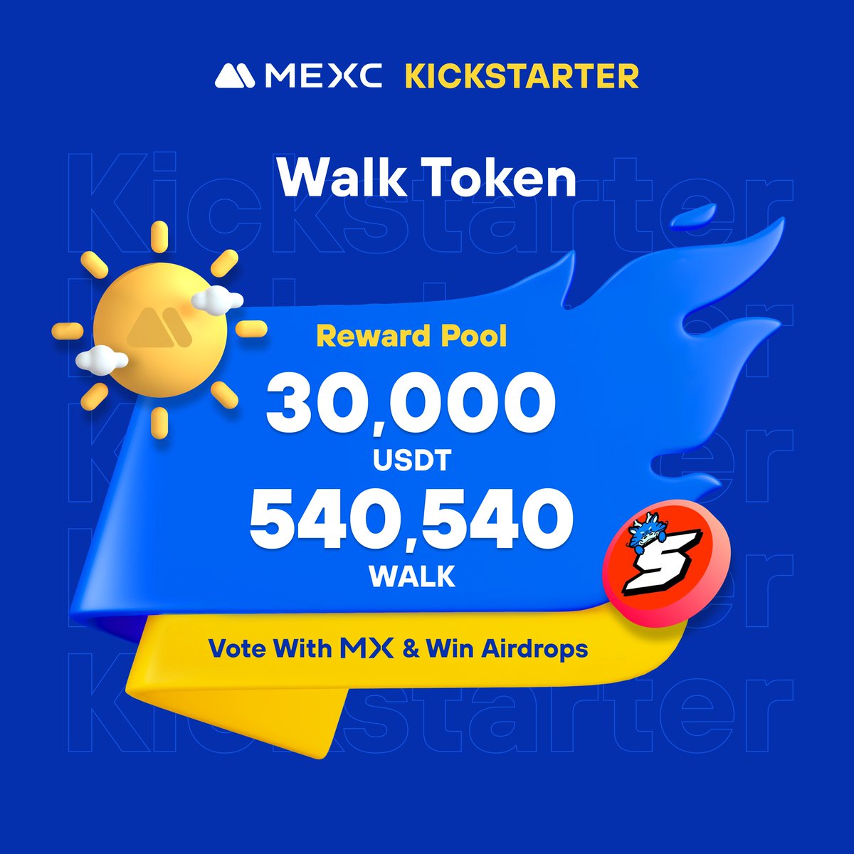 .@SuperWalk_, a blockchain reward-based Move-To-Earn service, is coming to #MEXCKickstarter 🚀 🗳Vote with $MX to share massive airdrops 📈 $WALK/USDT Trading: 2024-04-19 09:30 (UTC) Details: mexc.com/support/articl…