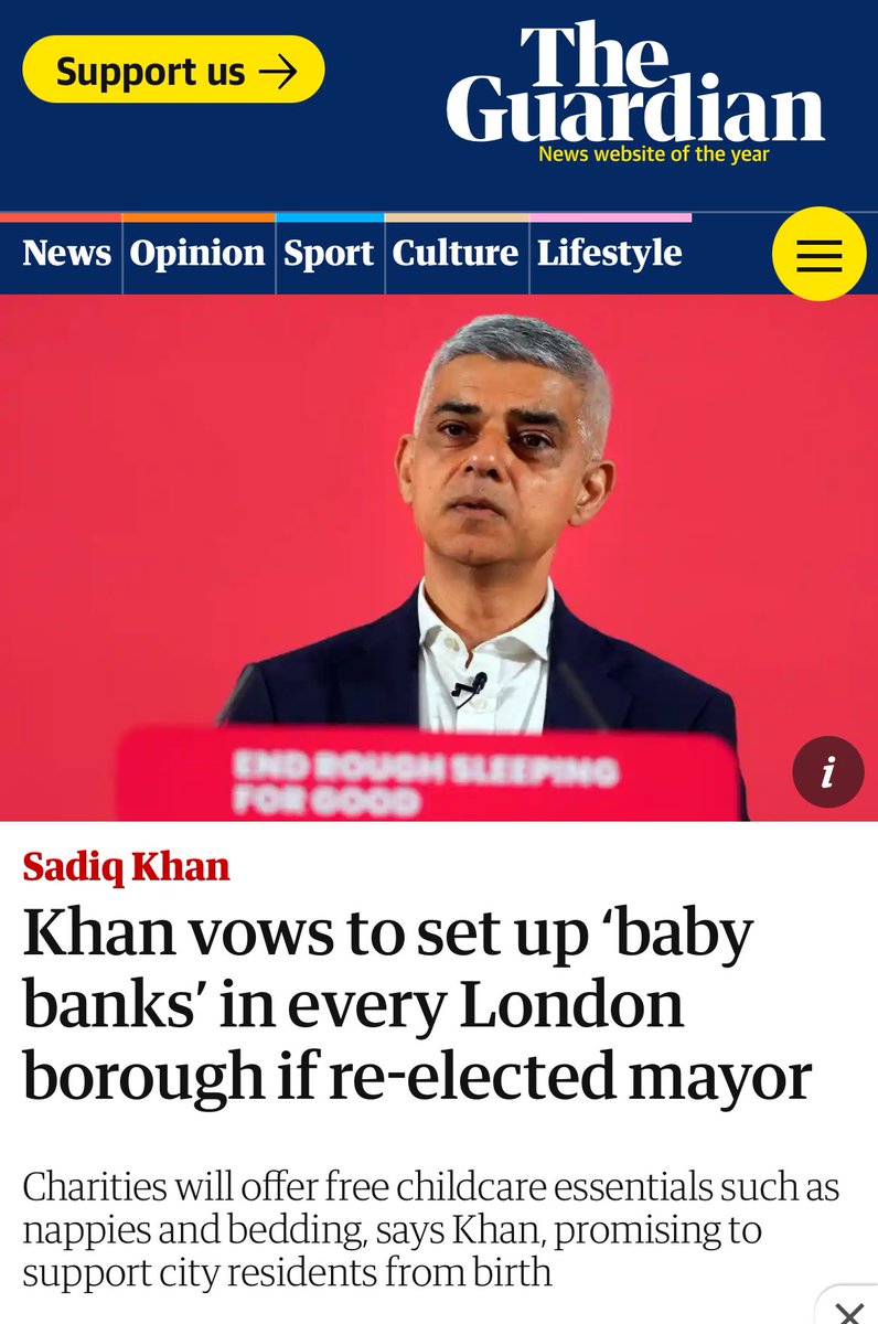 This is why @SadiqKhan is mayor London needs - we should eradicate hunger and not need food banks, but baby banks helping families with costs of kids and to reuse and recycle should be the norm because kids go through so much! Proud labour leading this - amp.theguardian.com/politics/2024/…