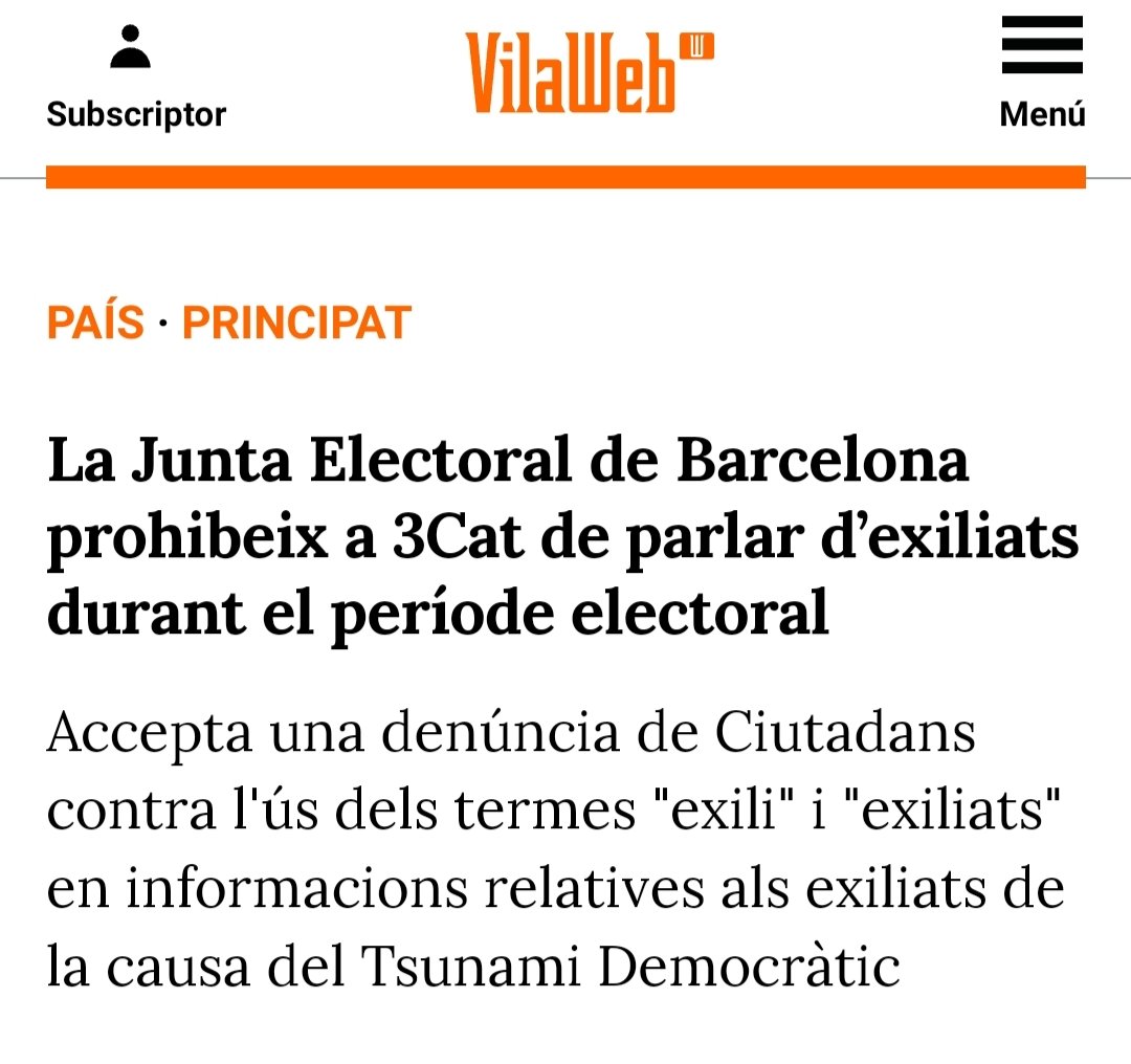 jm_clavero's tweet photo. Atès que la Junta Electoral no vol que se'n parli, hauríem de publicar la notícia cada dia fins el 12-M i posar-hi hashtags 

#CatalunyaTéExiliatsPolítics https://t.co/KB6uhNKUcz
