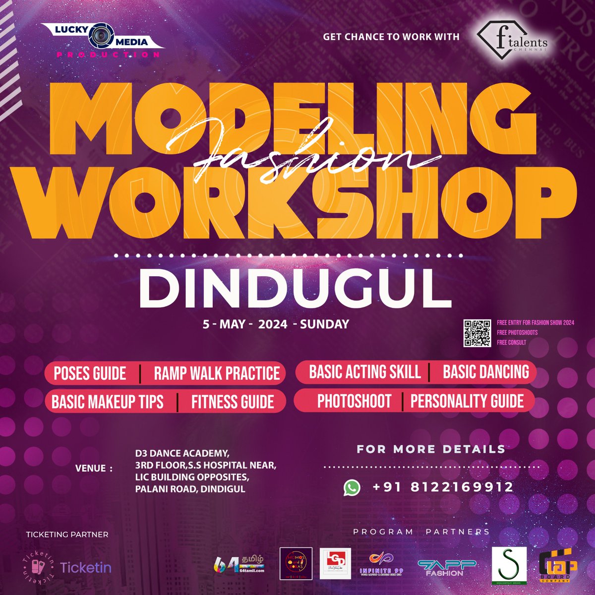 Ticketin321842's tweet image. Get a chance to work with FTV Talents Chennai .Ticketin present this exclusive opportunity, #modelingworkshop #runwaytraining #modelingclass #posingtechniques #modelingtips #modelingcoach #Ticketin #FTV📞+91-8122169912📍Register Now At : ticketin.in/event/fashion-…