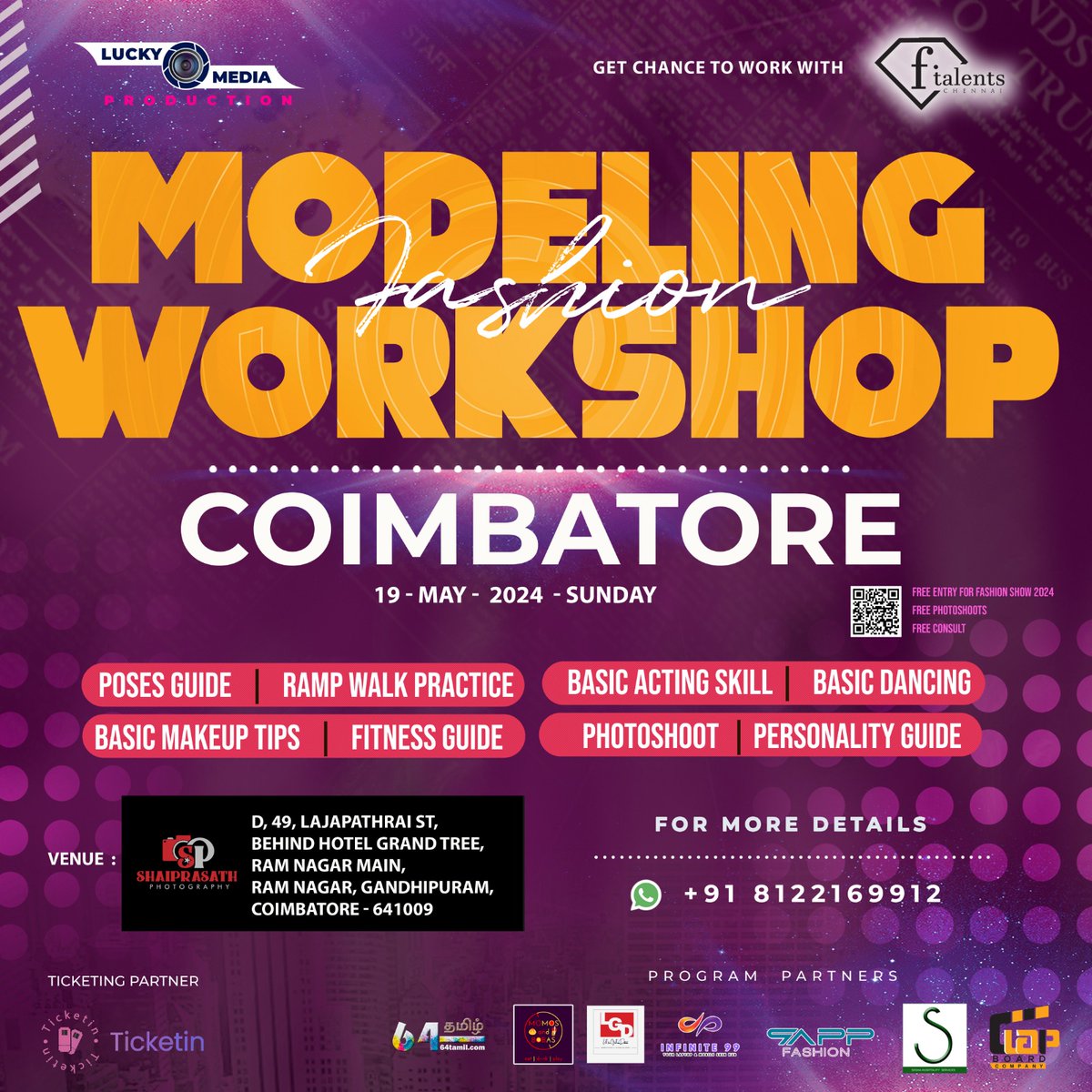 Ticketin321842's tweet image. Get a chance to work with FTV Talents Chennai .Ticketin present this exclusive opportunity, #modelingworkshop #runwaytraining #modelingclass #posingtechniques #modelingtips #modelingcoach #Ticketin #FTV📞+91-8122169912📍Register Now At : ticketin.in/event/fashion-…