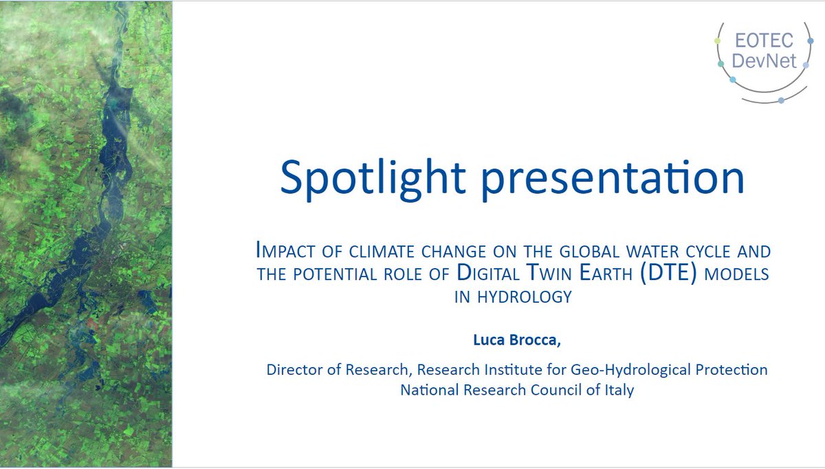 Impact of climate change on the global water cycle and the potential role of Digital Twin Earth (DTE) models in hydrology We wait for you this afternoon! 📅 18 April 2024, 15:00 -16:15 CEST 👉 Zoom-Meeting: zoom.us/j/93114791929