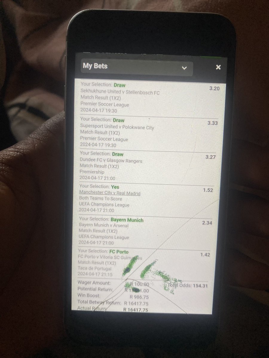 Congratulations to all my member that play with me 🎊🍾💰
154odds boom for yesterday 

Join and get code everyday with me

Join on WhatsApp and get code
wa.me/+2349121278833
Click the link to join

#betway #betwaycodes #betwaysquad @Betway_za @Hollywoodbets @WorldSportsBet