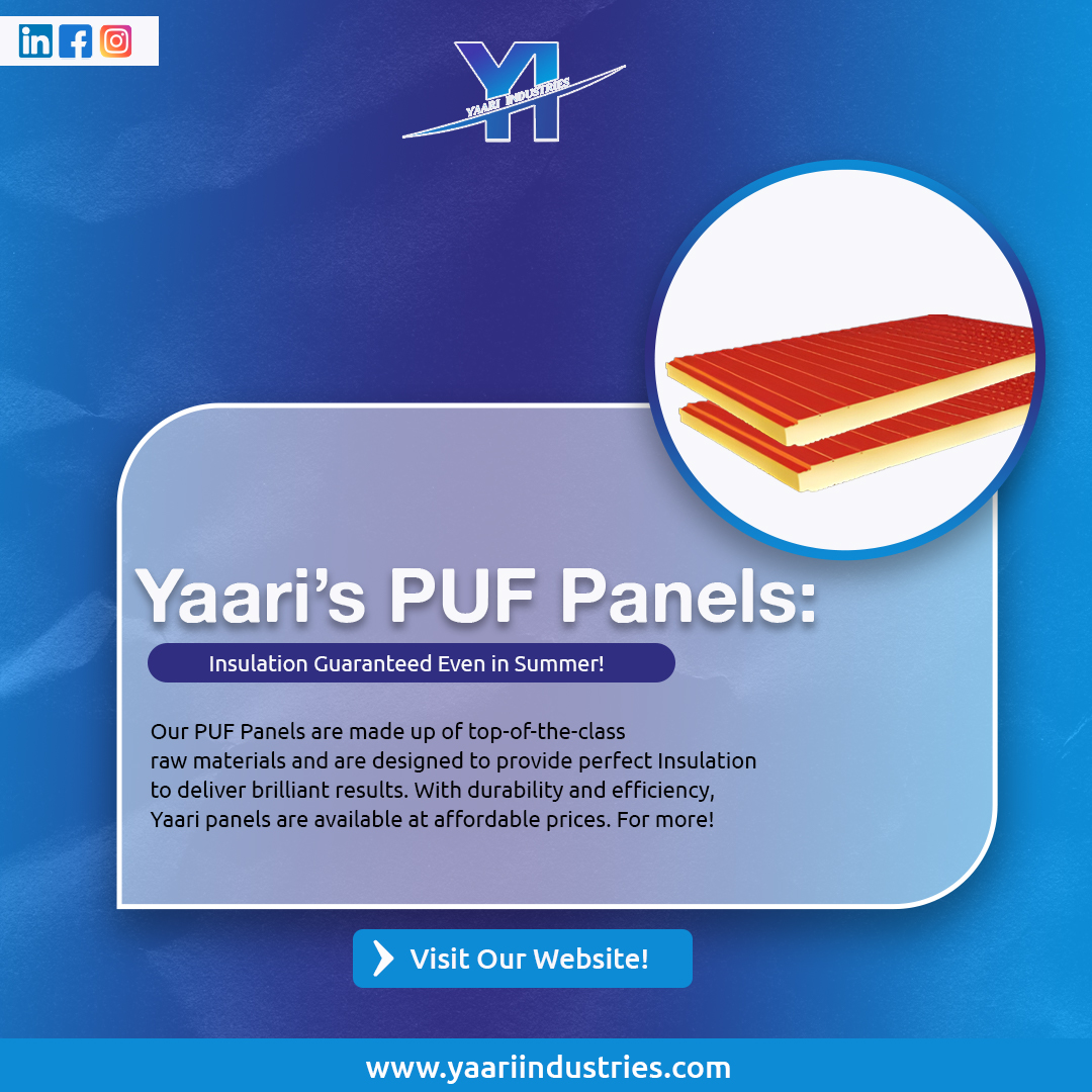 Beat the heat this summer with Yaari's PUF Panels!  Our panels provide superior insulation to keep your home cool and comfortable, even on the hottest days. Yaari's PUF Panels are also durable, efficient, and affordable.
#PUFpanels #insulation #summerheat #coolhome #saveenergy