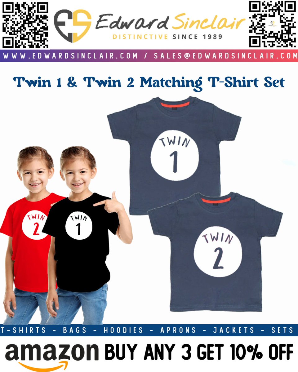 edwardsinclair.com

amazon.co.uk/dp/B01MSH87WW?…
#edwardsinclair #customisedtshirts #onlineshopping #AmazonUK #customized #kidstshirts #matchingtshirts #twintshirts