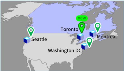 Network / Cloud Connect (OCC) / Toronto Nous avons démarré un 2eme POP à Toronto (Ontario, Canada) qui nous permet renforcer notre réseau optique DWDM au Canada. Il nous permet aussi de proposer un 2eme POP OCC au Canada pour s’interconnecter en mode privé sur le vRack. Nx1Gbps,