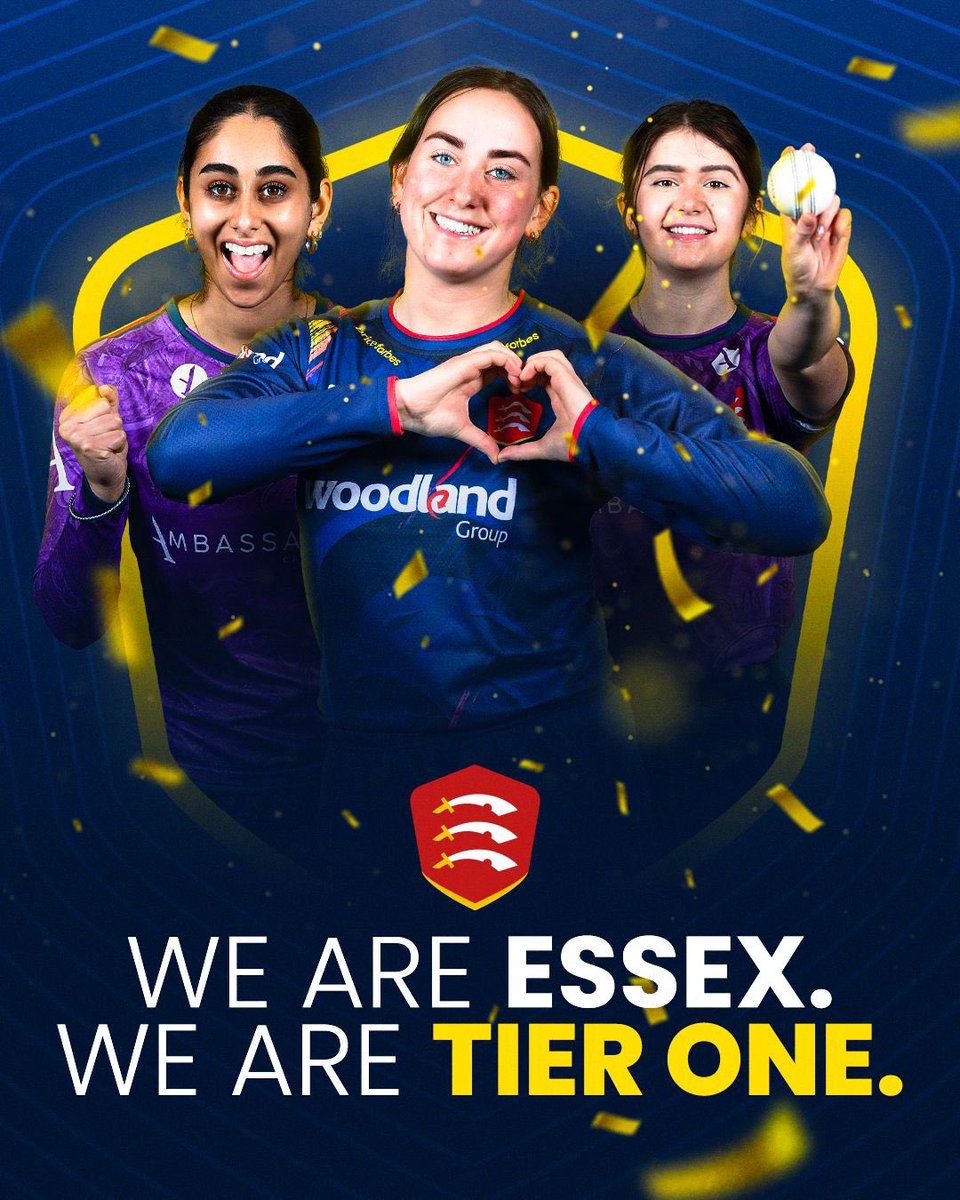 EssexCCB's tweet photo. 𝗪𝗲 𝗔𝗿𝗲 𝗘𝘀𝘀𝗲𝘅. 𝗪𝗲 𝗔𝗿𝗲 𝗧𝗶𝗲𝗿 𝗢𝗻𝗲 🫶

We are delighted to announce that Essex has been awarded a Tier One professional women's team!

The news comes after a successful bid to become one of eight teams from 2025, in partnership with @Uni_of_Essex &amp; @EssexRebels. https://t.co/TQe9PoFcs9