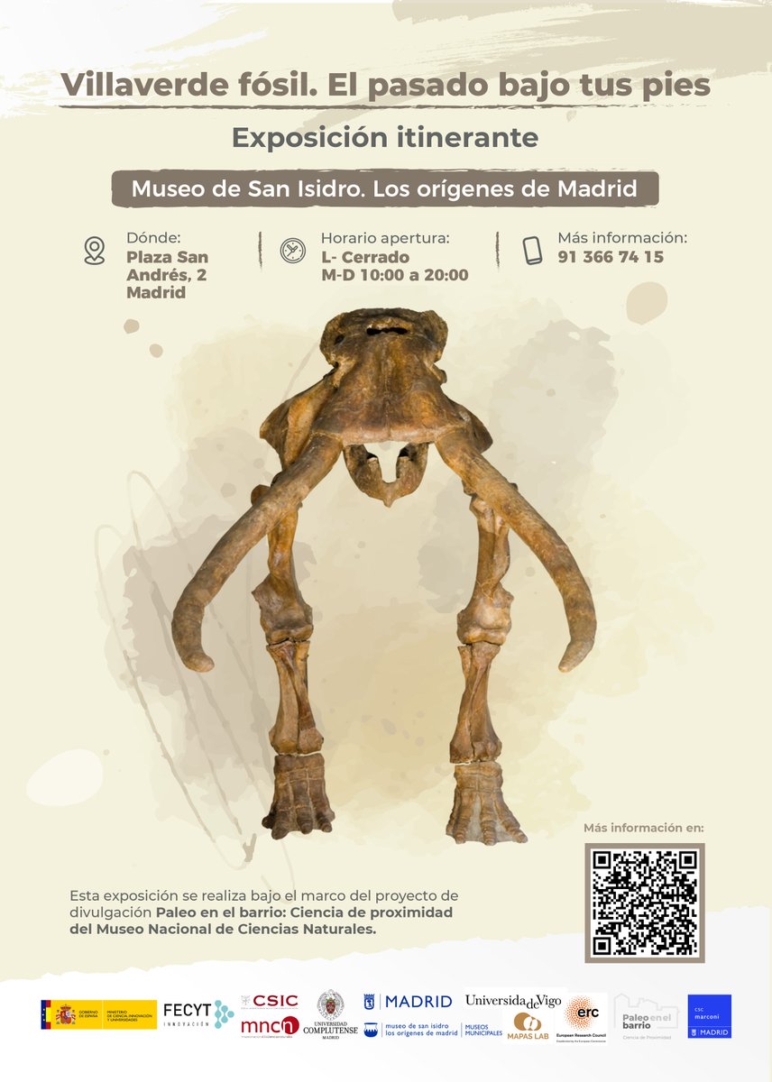👀If you are in Madrid do not miss this exhibition! We have collaborated with the @mncn_csic and @unicomplutense developing workshops for students of the @JMD_villaverde and the free app Paleo-Go. Come to visit us to the Museo de San Isidro! #PaleoBarrio
