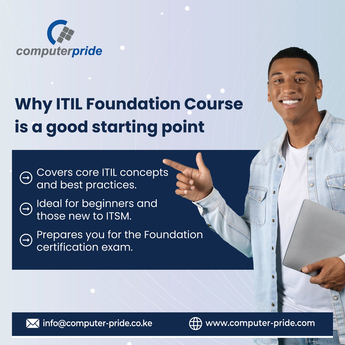 Computer_Pride's tweet image. The ITIL Foundation course is your perfect entry point into the world of ITSM.
Ideal for beginners and anyone new to ITSM.
📞 +254 705 900 900/ +254 708 414 141
✉️ info@computer-pride.co.ke
computer-pride.co.ke
#ITIL #ITSM #certification #computerpride