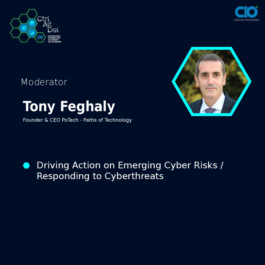 CIOLebanon's tweet photo. Empowerment through control! Join us for Panel 2: 'Control: The New Mindset,'as we navigate emerging cyber risks and responses to threats. Learn how to drive action in the face of evolving cybersecurity challenges. 
PS: This invitation is for private recipients only
#CIOEvent2024 https://t.co/nwypDn9btX