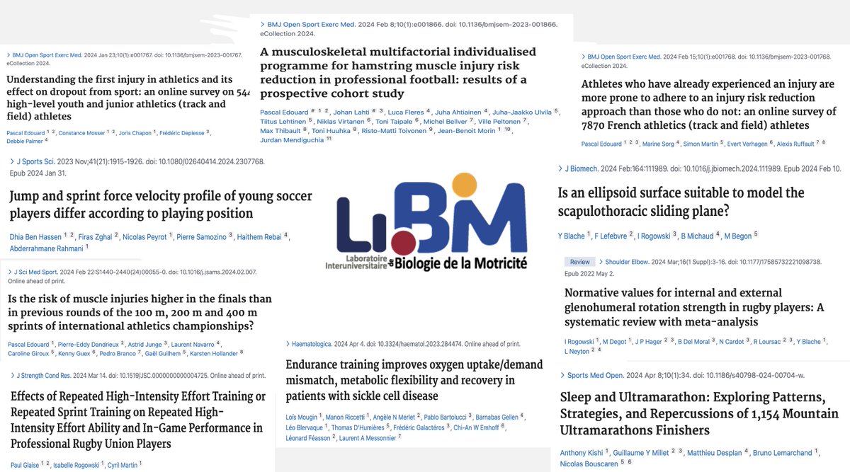 Some of our Lab's most recent papers 🔬📄
<a href="/LIBM_lab/">LIBM</a> 
Sickle cell disease 🩸
Sports injury prevention🏃‍♂️🛠✅
Shoulder mechanics🦾
Sleep and ultramarathon 😴🏃‍♂️
And more...check the titles 👇