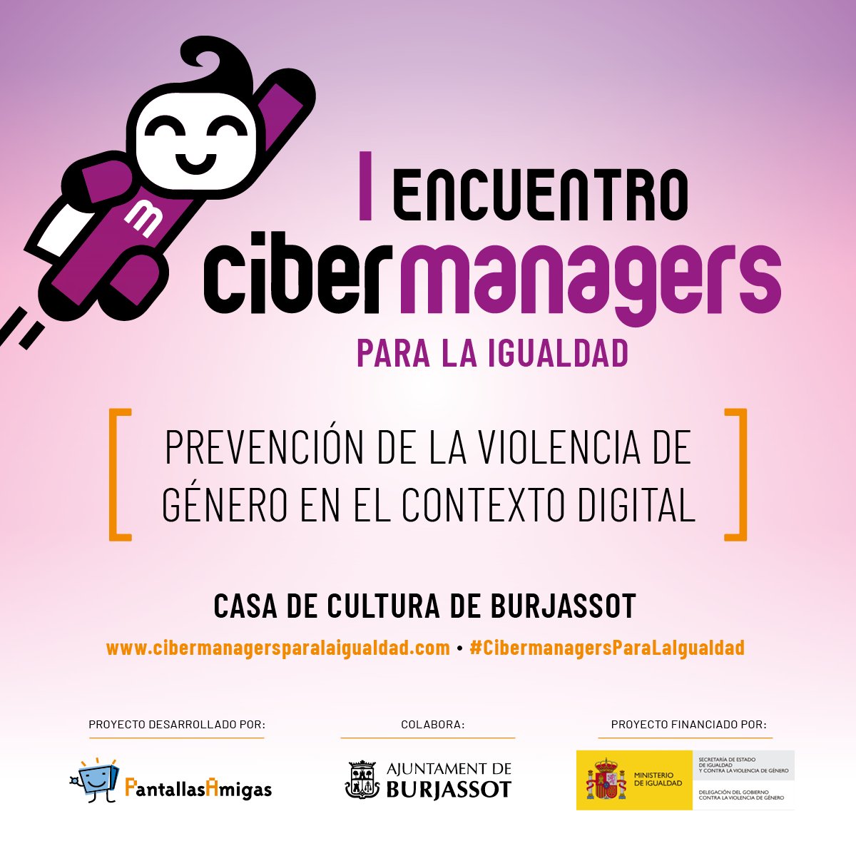 🟣 Hoy estamos en Burjassot, Valencia, celebrando el I Encuentro #CibermanagersParaLaIgualdad.

♀️ Un programa de Aprendizaje Servicio y Ayuda entre Iguales cuya misión es fomentar la convivencia positiva y la conducta igualitaria.

<a href="/Ayto_Burjassot/">Redes Burjassot</a> <a href="/IgualdadGob/">Ministerio de Igualdad</a> <a href="/PantallasAmigas/">PantallasAmigas</a>