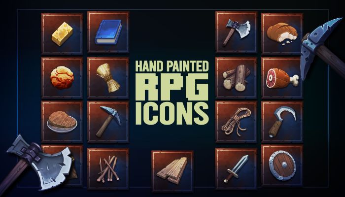 Hand-Painted RPG Icons 🖐️ 🎨 @thegameassets 

Take a look at these 17 hand-painted Icons of fantasy theme assets.

Available in 2 versions, with and without a background. 

gamedevmarket.net/asset/hand-pai… 
#gamesdesign #gamesdeveloper #gamedevtips #gamedevlife #gamingcommunity