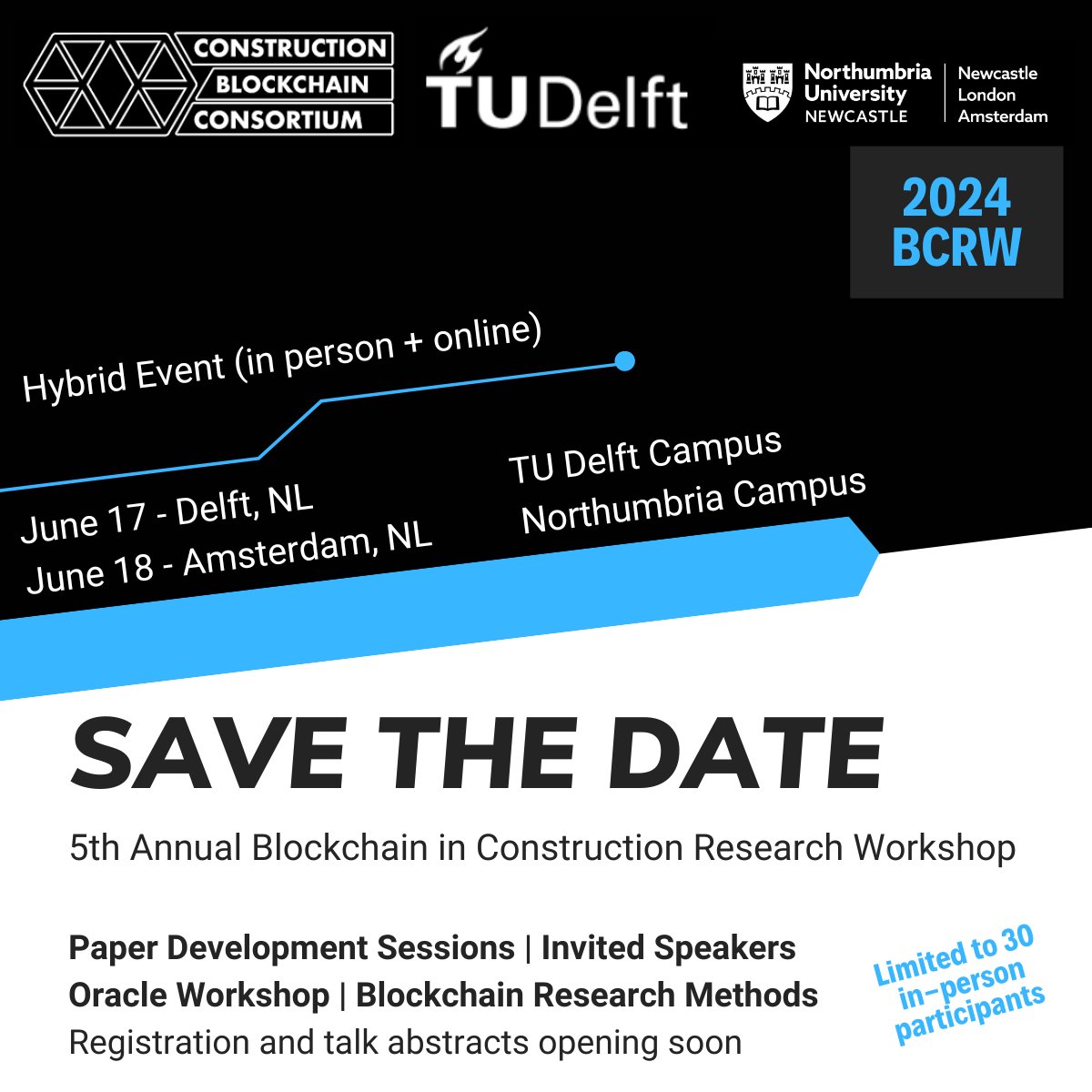 Daniel Hall (@danielhall__) on Twitter photo Save the date for the 2024 Blockchain in Construction Research Workshop <a href="/BKTUDelft/">BK TUDelft</a> <a href="/NorthumbriaUni/">Northumbria Uni</a> <a href="/CBC_UCL/">Construction Blockchain Consortium</a> Save the date for the 2024 Blockchain in Construction Research Workshop <a href="/BKTUDelft/">BK TUDelft</a> <a href="/NorthumbriaUni/">Northumbria Uni</a> <a href="/CBC_UCL/">Construction Blockchain Consortium</a>