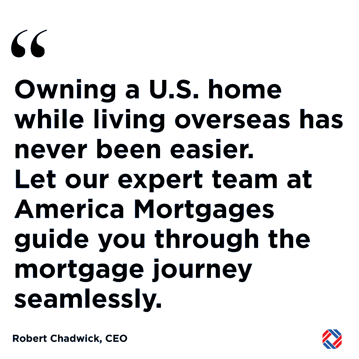 'Owning a U.S. home while living overseas has never been easier. Let our expert team at America Mortgages guide you through the mortgage journey seamlessly.' - Robert Chadwick, CEO

hello@americamortgages.com
.
.
#usrealestate #overseasinvesting #mortgagejourney #globalmortgages