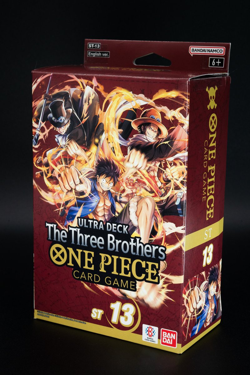 ONEPIECE_tcg_EN's tweet photo. [Product Release]
Hey One Piece Pirates!
Ultra Deck -The Three Brothers- [ST-13] is now available as of today, April 19!
Which brother will you use as your Leader?
Details: https://t.co/cw2c2jT4TV
#onepiececardgame
#ONEPIECE https://t.co/FDhVkST5f5