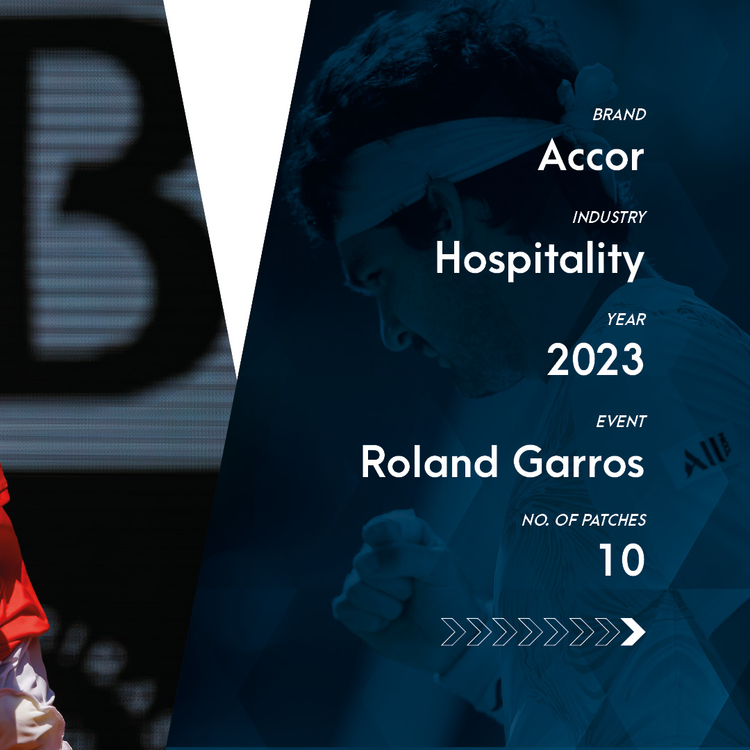 Accor activated 10 tennis player patches at Roland Garros 2023. #SportsMarketing #GlobalExposure #ElitePlayers #SponsorshipSuccess