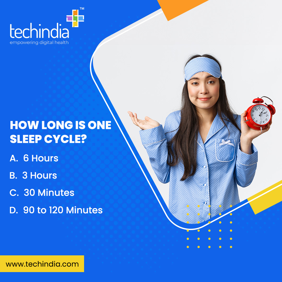 How long do you think it takes for a sleep cycle to complete if a person gets 8 hours of sleep?
#SleepCycle #SleepPatterns #SleepResearch #gkquiz #techindia