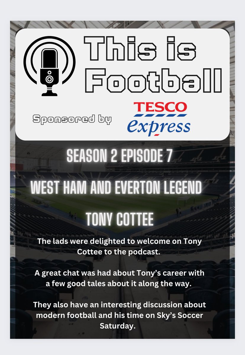 A special instalment of the podcast this week and we welcome on Tony Cottee! Link below! @TonyCottee9 open.spotify.com/episode/5tibYX…