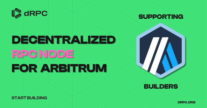 dRPCorg's tweet photo. 🔌 Get Arbitrum RPC for your Web3 application. 

✅ Pull reliable blockchain data from high-performance RPC nodes.

👉 Start for free!