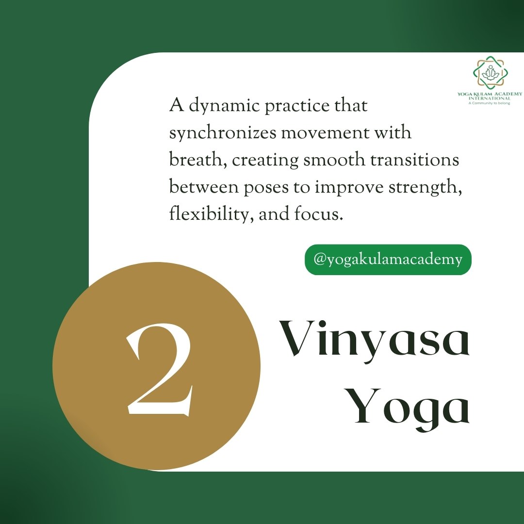 Vinyasa Yoga: Flow seamlessly through dynamic sequences, syncing breath with movement for a dynamic and stimulating practice that builds strength and flexibility.

#VinyasaYoga