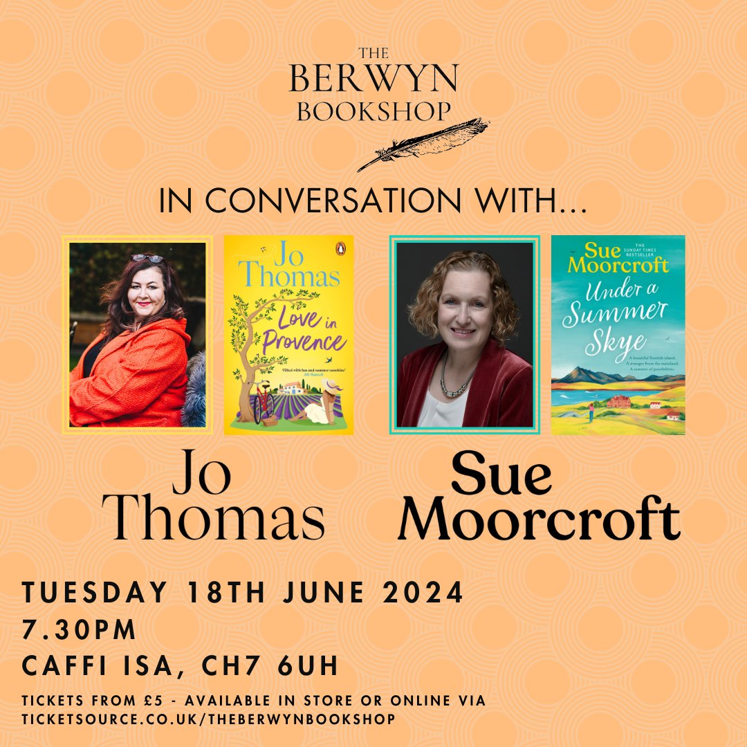 Looking forward to this event with Jo Thomas at @berwynbookshop on 18th June 2024. Here's the link if you'd like to book: ticketsource.co.uk/theberwynbooks… The Event Bundle ticket's a good buy but only available at this great price for a limited time.