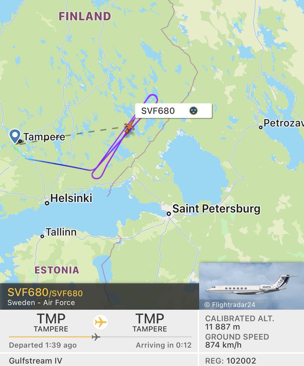 Swedish Air Force Korpen watching Karelia and Russia.