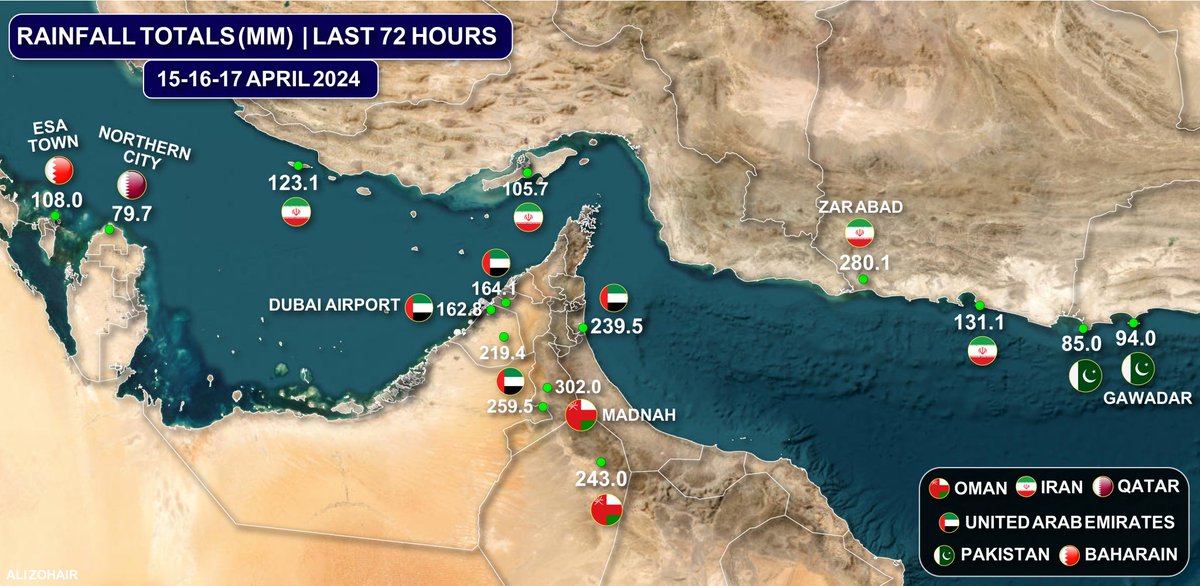 The idea that the widespread extreme rainfall in the Middle-East was caused by cloud seeding (pushing a cloud to drop its water) is nuts. And embraced by climate deniers. For them, nuts is normal anyway.