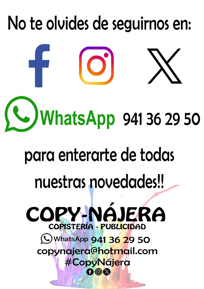 Síguenos en nuestro canal de @CopyNajera en WhatsApp:
👇🏻
whatsapp.com/channel/0029Va… 

 #CopyNájera #Copistería #Fotocopias