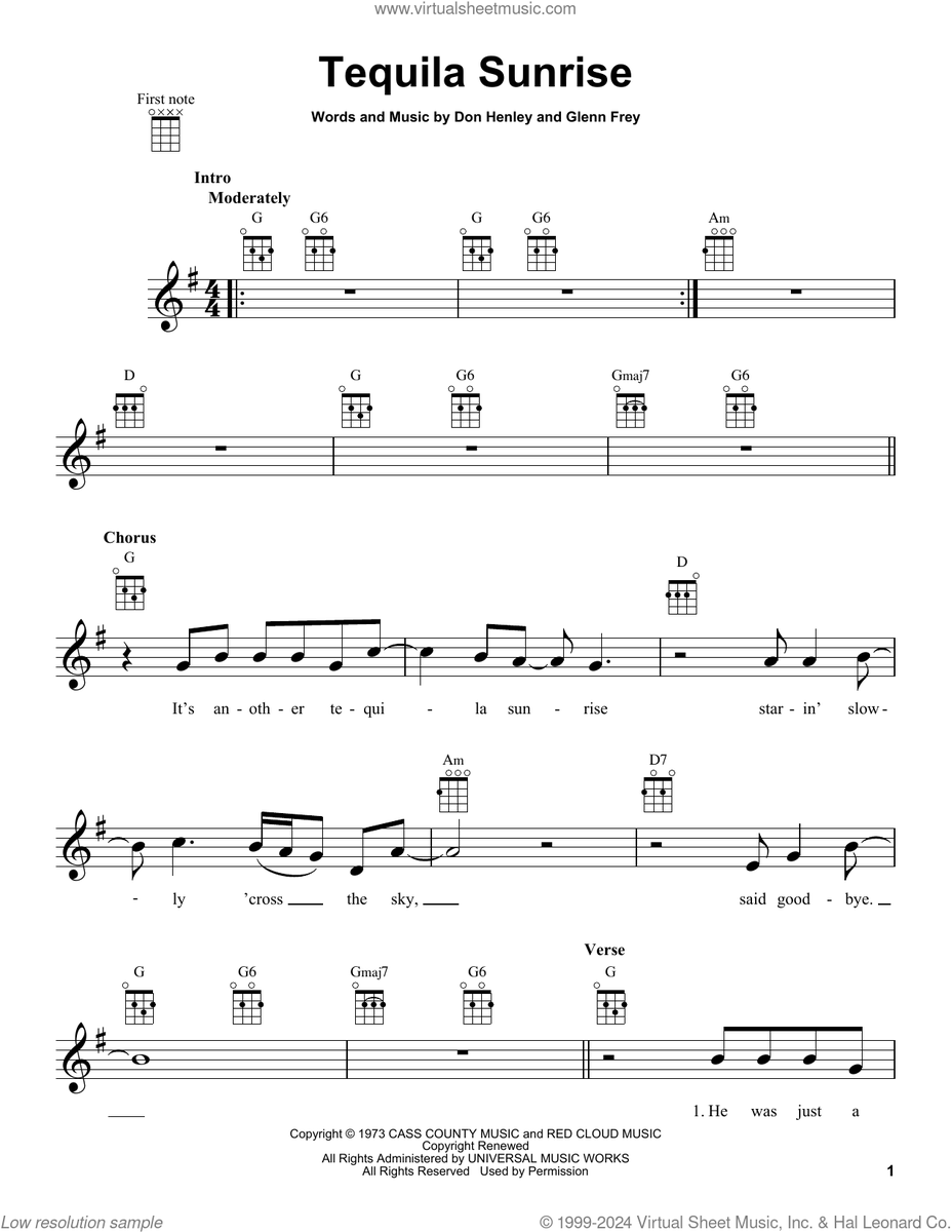 Just published: Tequila Sunrise for ukulele virtualsheetmusic.com/score/HL-14189… #sheetmusic #rock #ukulele