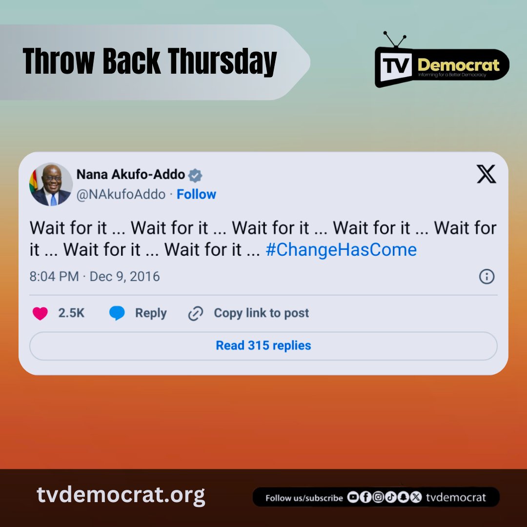 #TVD🇬🇭 ThrowbackThursday

So after all the 'wait for it' saa nkoso!😅

#ChangeIsComing