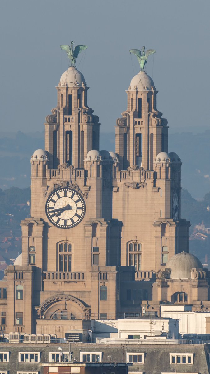 Bertie and Bella the #Liverpool Liver Birds looking over the city and the sea.