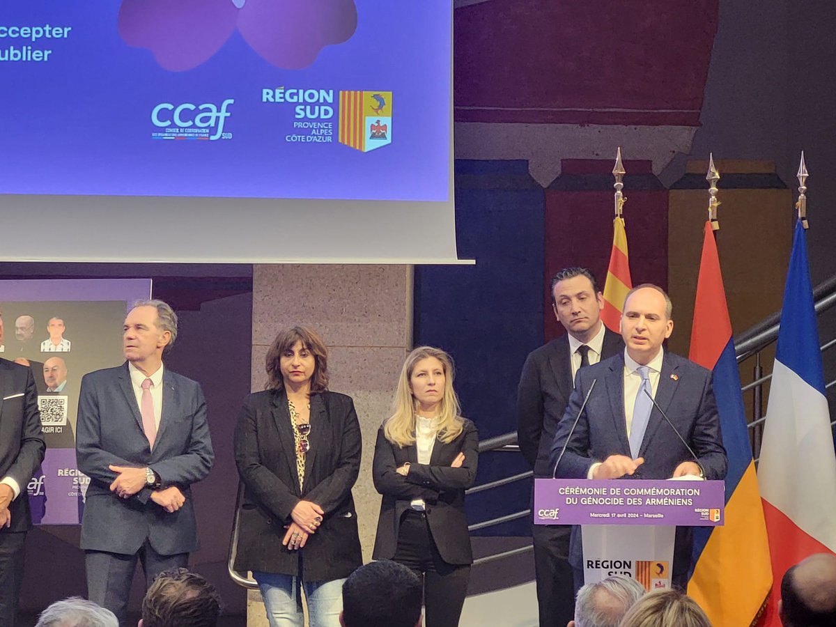 Un rassemblement à l'Hôtel de Région de Provence-Alpes-Côte d'Azur pour commémorer le 109e anniversaire du Génocide Arménien. C'était un moment émouvant et solennel pour rendre hommage aux victimes et ne jamais oublier cette tragédie qui a marqué l'histoire.