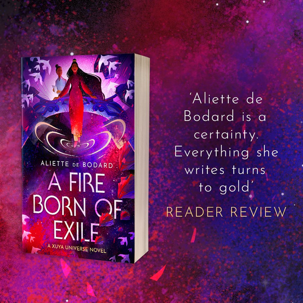 ONE WEEK TODAY ☄️🚀✨ If you like your sci-fi teeming with riotous action, touching romance, and sprinkled with poisonings, secrets and political intrigue, @aliettedb's A Fire Born of Exile is DEFINITELY one for you. Pre-order your copy in paperback: geni.us/AFireBorn