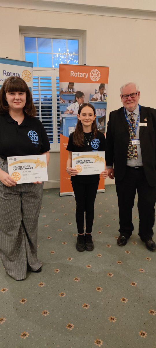 CroesyInteract's tweet photo. Two of our Interactors were celebrated at Rotary Young Citizens Awards Evening last night, not only for Interact but their many other activities, fundraising and voluntary work. Congratulations Liz and Nicole 💙
@croesyheadteach 
@croesyschool 
@Rotary1150 
@RotaryGBI 
@Rotary https://t.co/N9ZXiO7CVD